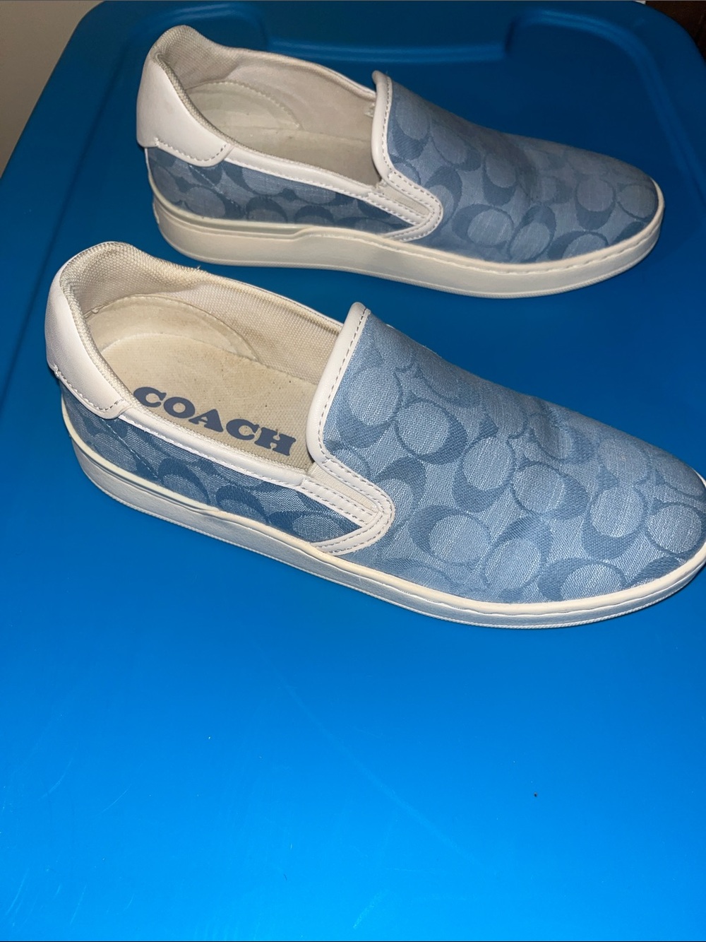 Coach Light Blue Signature Slip-On Shoes - Picture 5 of 7